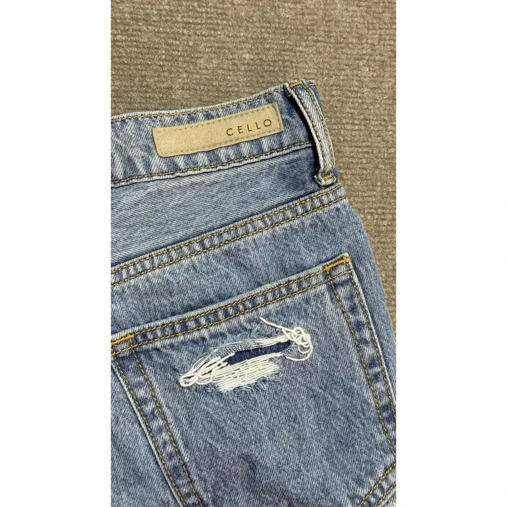 Cello Shorts Womens XS 26‎ Blue Distressed Denim Cutoff Frayed Hem 2 Inseam